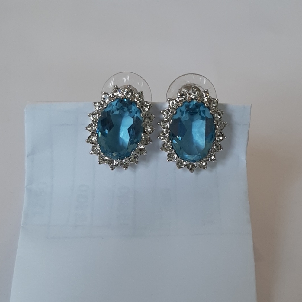 Vintage Blue Swarovski Earrings
